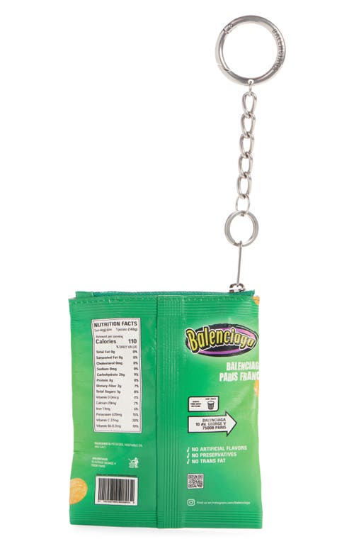 Balenciaga Sour Cream & Onion Leather Pouch Bag Charm In 3837 Green