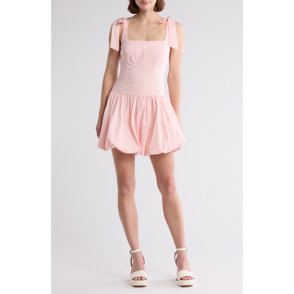 Lush Tie Strap Bubble Dress In Pink