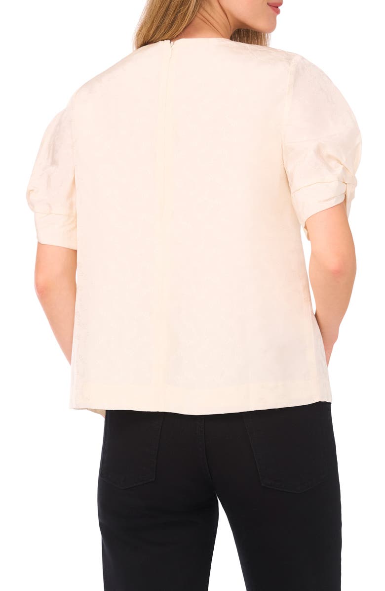 Ted Baker Chloe Puff Sleeve Jacquard Top, Alternate, color, Vanilla Ice