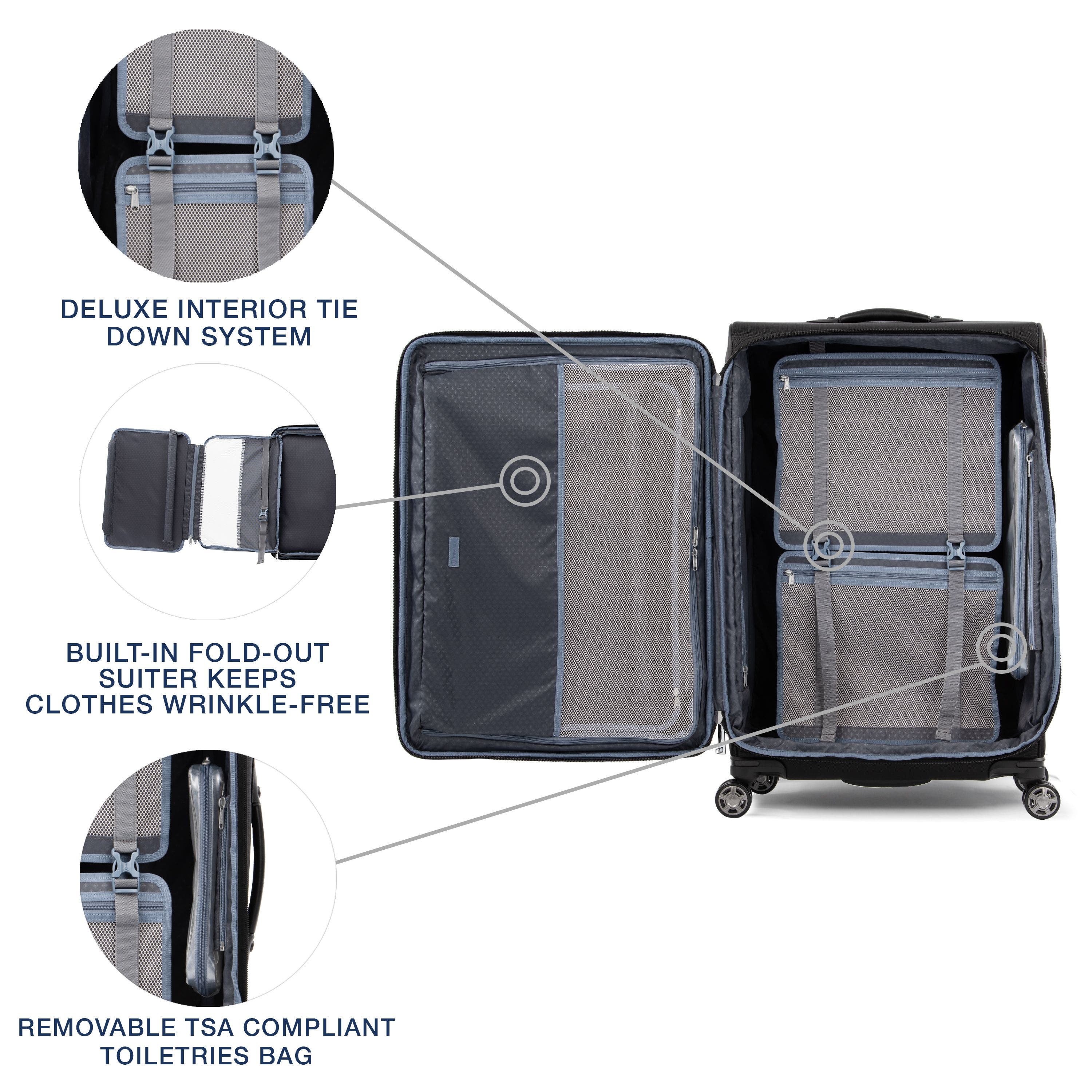 TRAVELPRO Platinum Elite Softside Expandable Large 29-Inch Checked Luggage, Alternate, color, Shadow Black