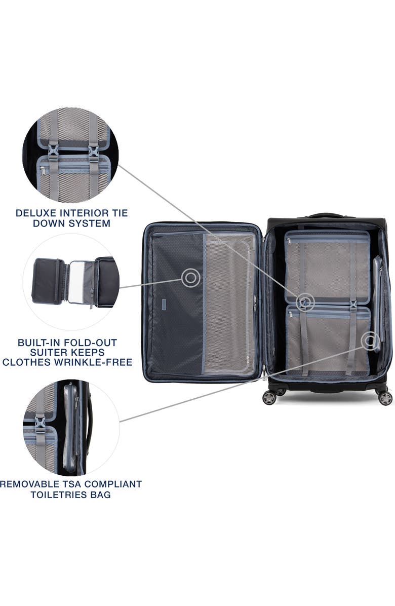 TRAVELPRO Platinum Elite Softside Expandable Large 29-Inch Checked Luggage, Alternate, color, Shadow Black