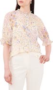 Chaus Floral Ruffle Edge Blouse