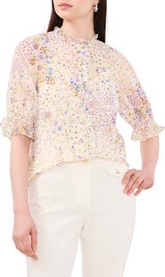 Chaus Floral Ruffle Edge Blouse