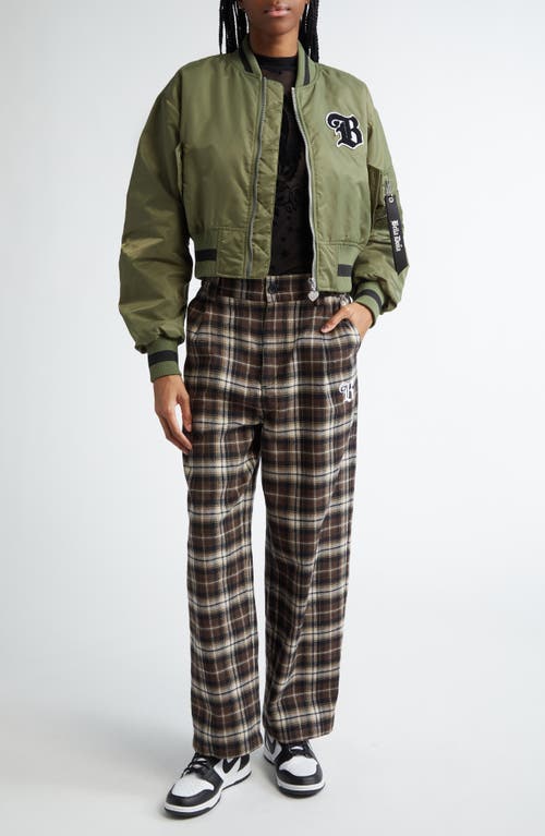 Shop Bella Dona Bella Doña Plaid Wide Leg Pants In Brown And White Plaid