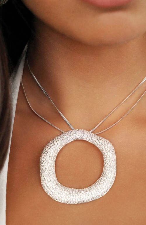 Ettika Pavé Cubic Zirconia Open Circle Pendant Necklace In Silver