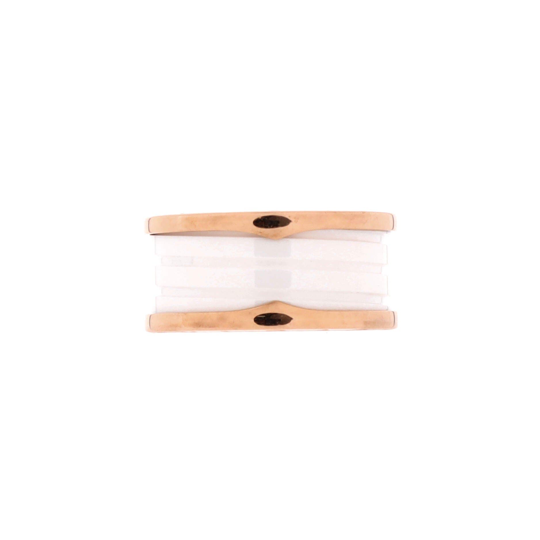 B.Zero1 Three Band Ring 18K Rose Gold and Ceramic, Alternate, color, Metallic Gold
