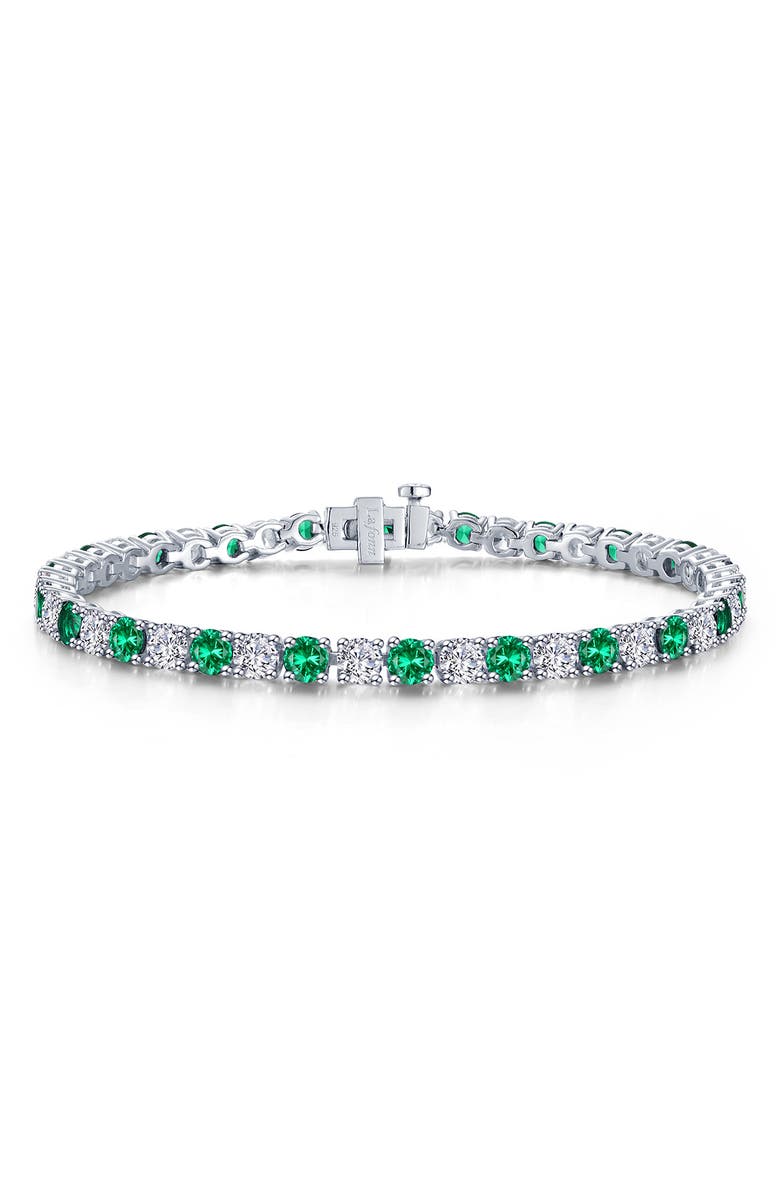 Lafonn Simulated Emerald & Simulated Diamond Tennis Bracelet, Main, color,