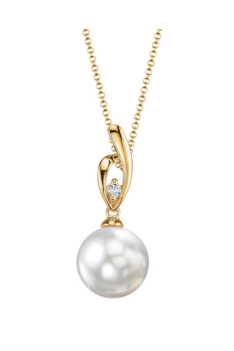 White South Sea Pearl & Diamond Lois Pendant, Main, color, Yellow Gold