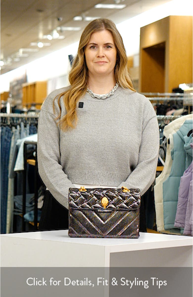 Kensington Quilted Metallic Leather Convertible Shoulder Bag, sales video thumbnail