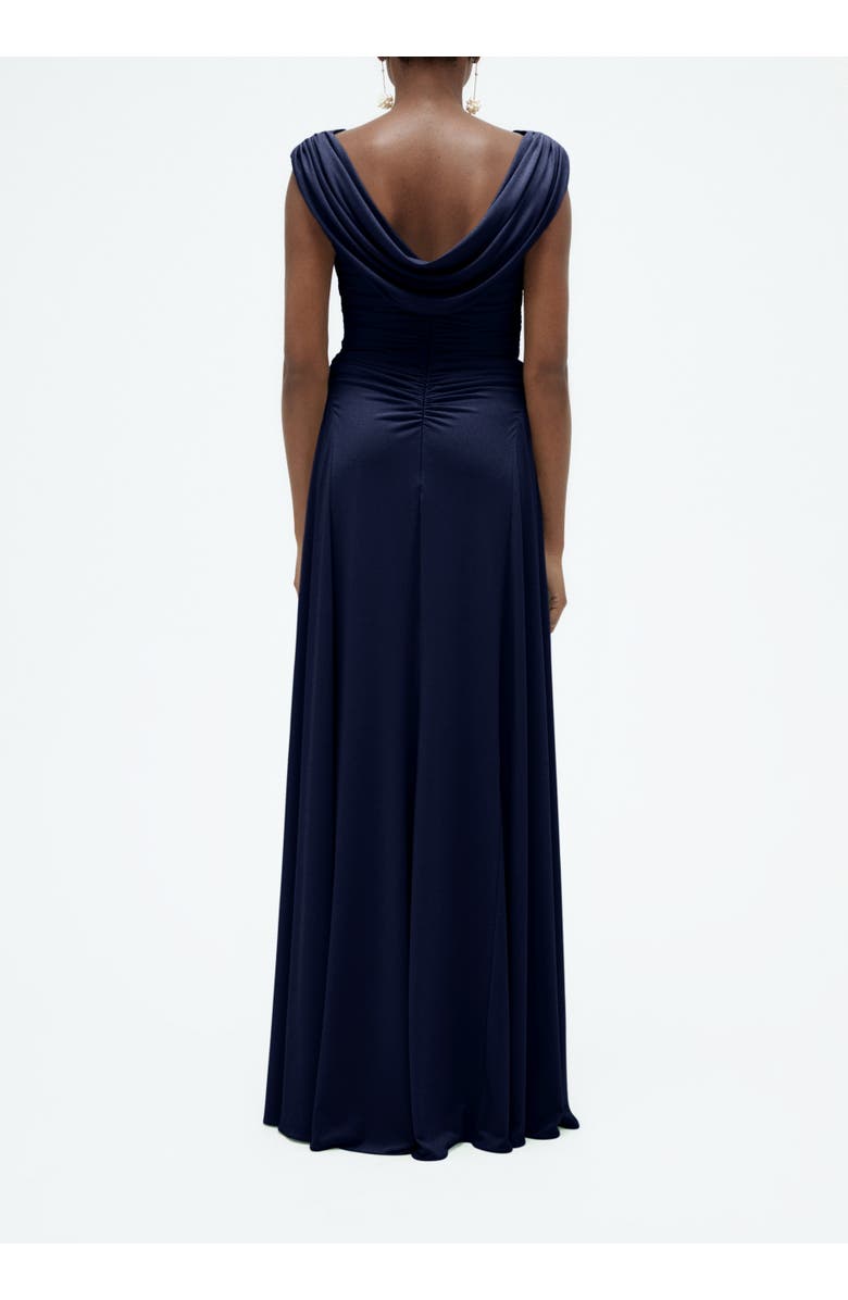Amsale Draped Cowl Jersey Dress, Alternate, color, Navy