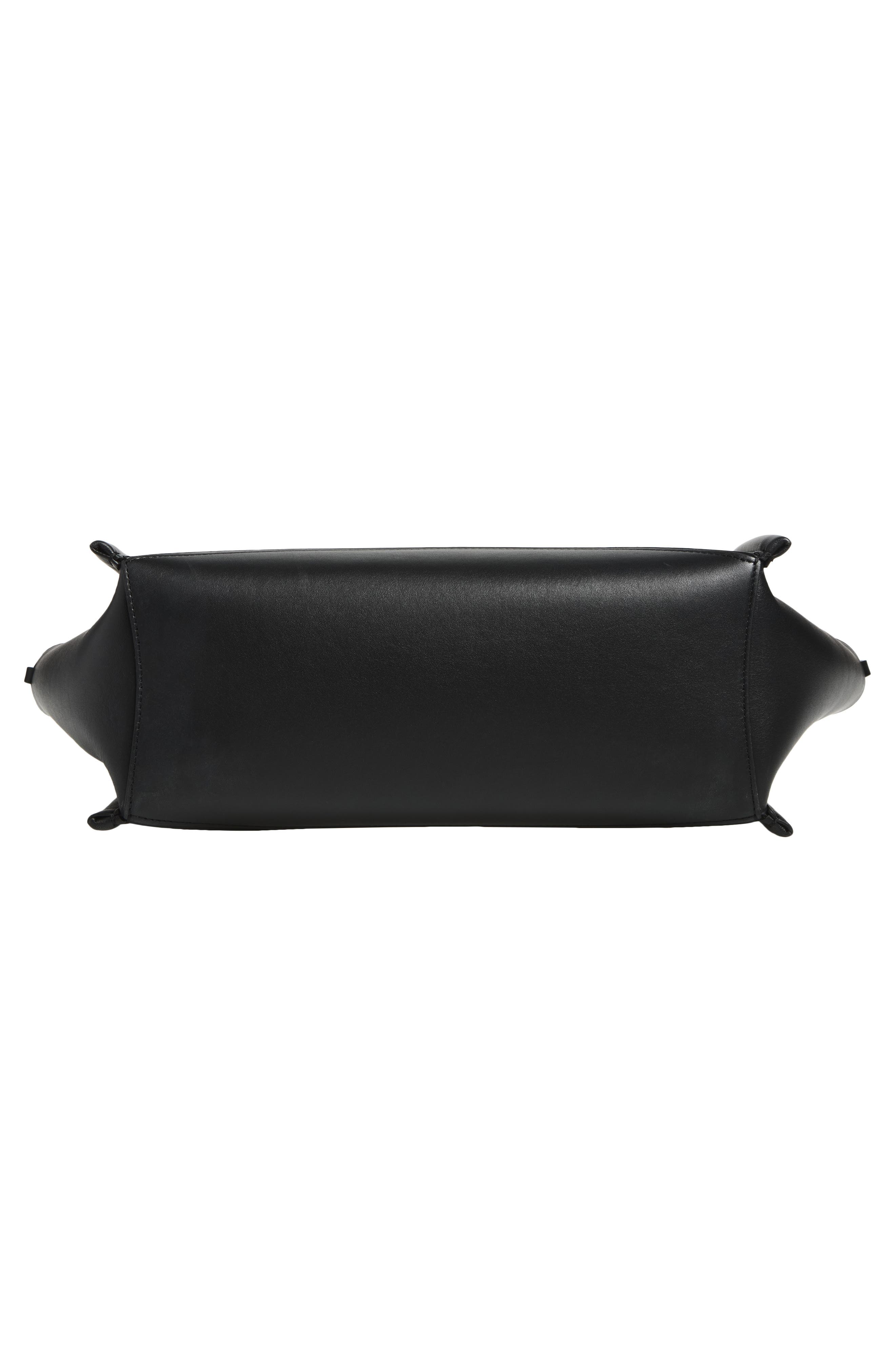 Elongated Loafer Cabas Leather Tote, Alternate, color, BLACK 999