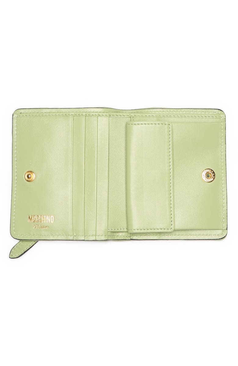 Moschino Quilted Leather Wallet, Alternate, color, 