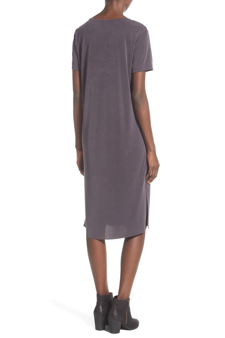 Pocket Midi Dress, Alternate, color, CHARCOAL