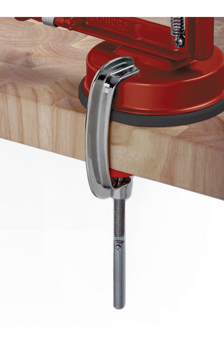 Norpro Apple-Master Parer, Slicer & Corer With Vacuum Base and Clamp for Rough Surfaces, Alternate, color, Red