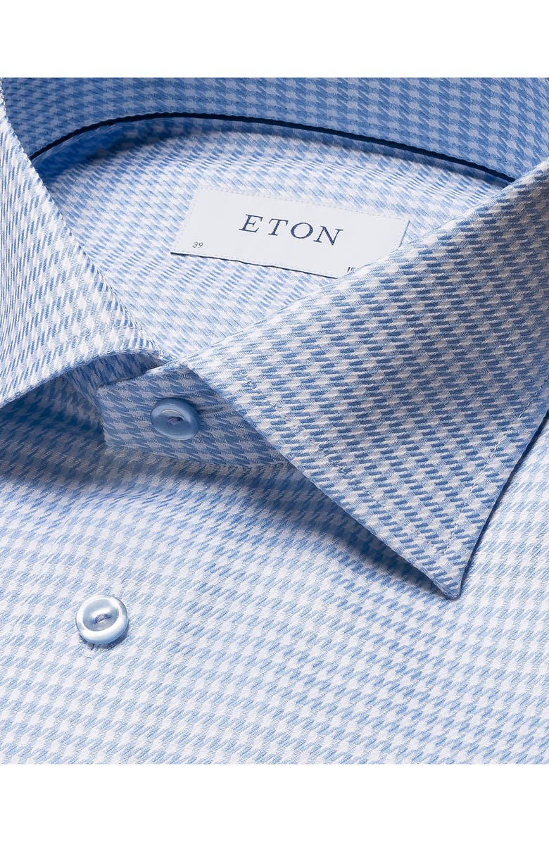 Eton Houndstooth Cotton Dress Shirt, Alternate, color, 