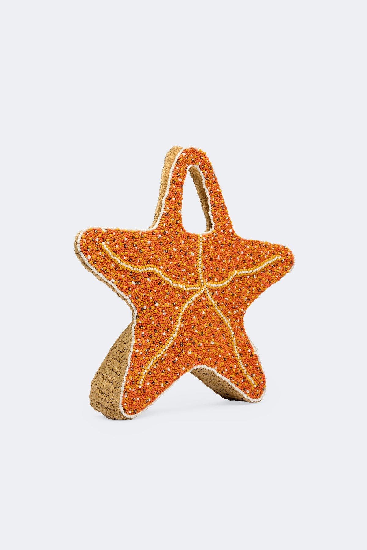 Beaded Starfish Bag, Alternate, color, Orange / Natural