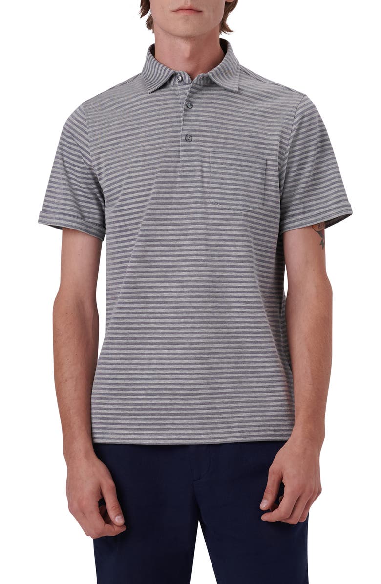 Bugatchi Stripe Short Sleeve Cotton Polo, Main, color,