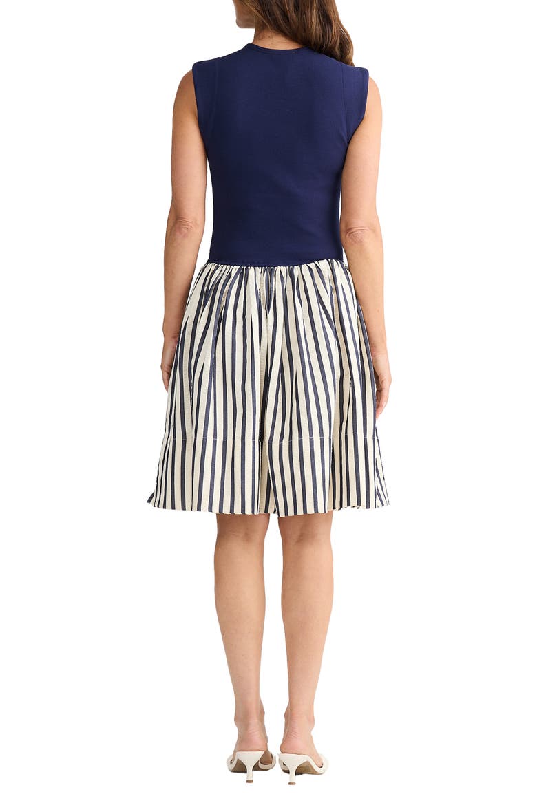 Daphne Sleeveless Fit & Flare Dress, Alternate, color, NAVY STRIPE