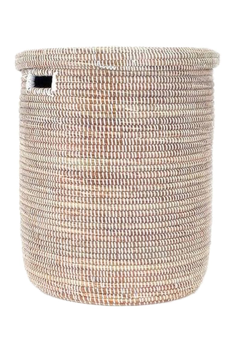 Flat Lid Storage Basket Monochrome Storage, Main, color, Brown and White