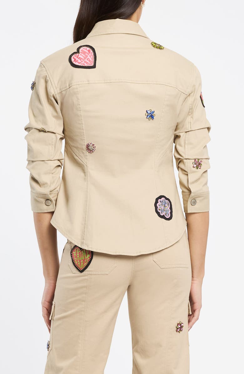 Cinq à Sept Retro Love Patches Canyon Jacket, Alternate, color, Khaki Multi