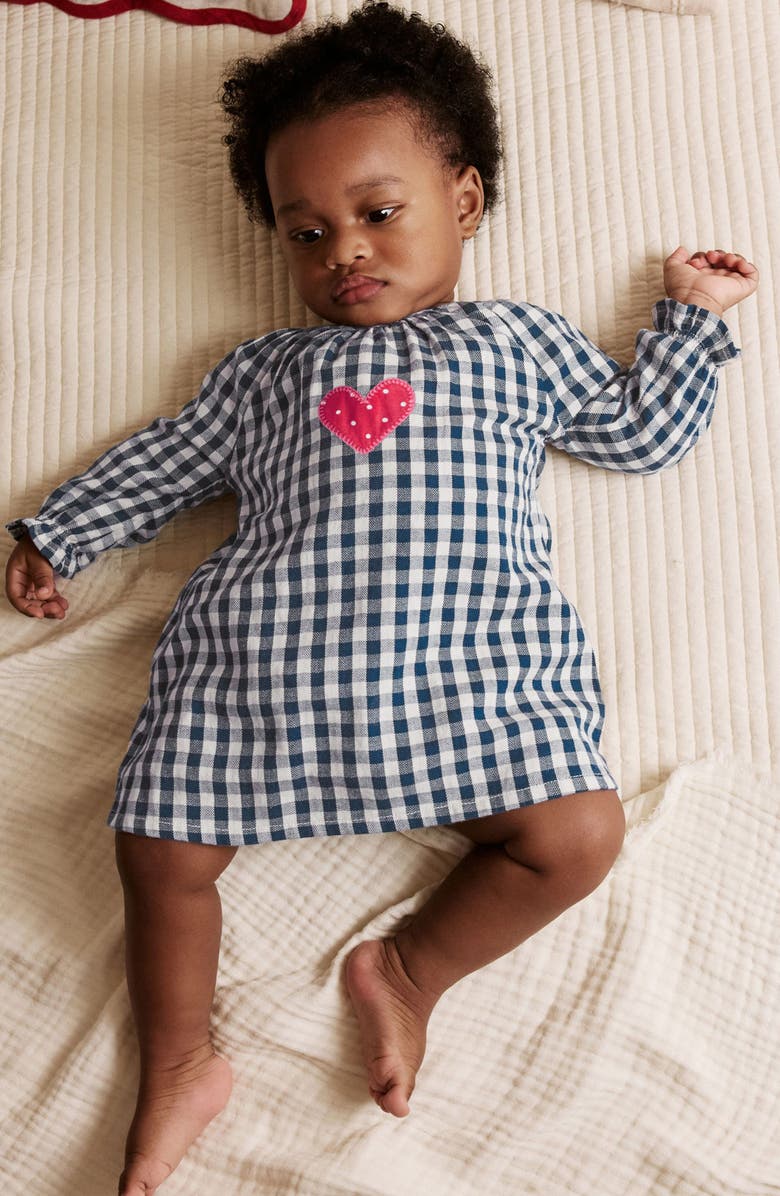 NEXT Gingham Dress & Bloomers Set, Alternate, color, Blue