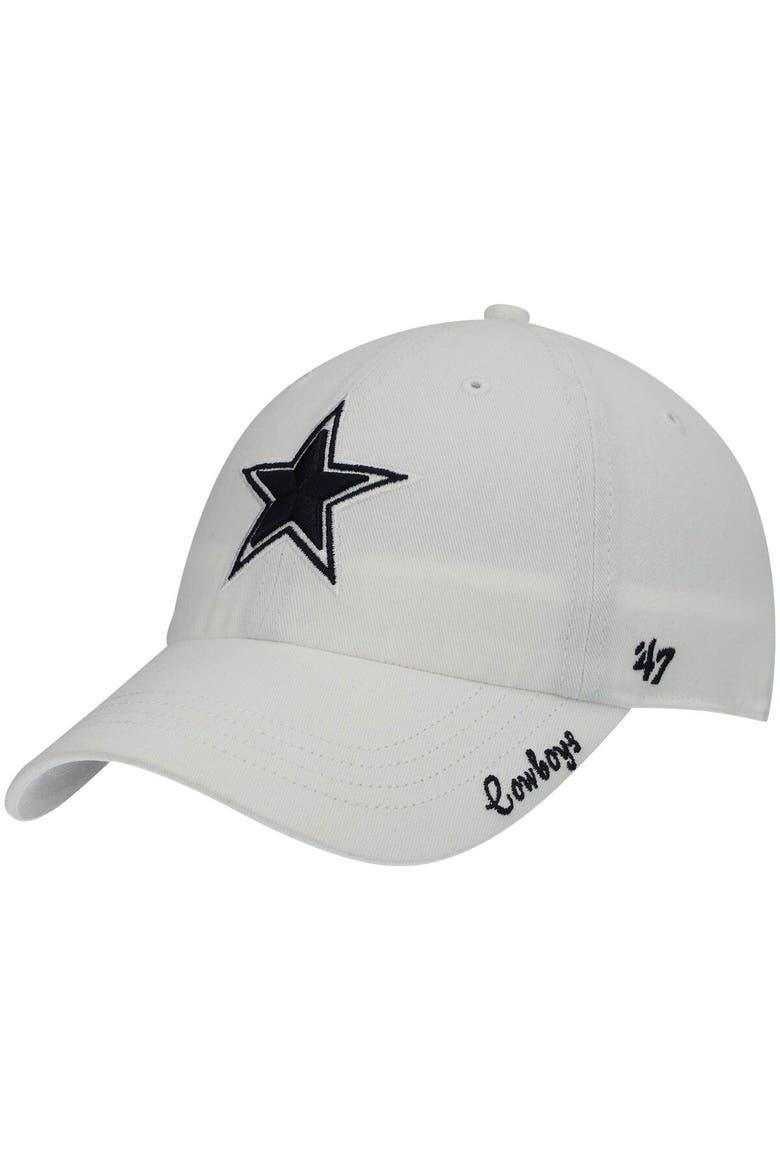 Women's '47 White Dallas Cowboys Miata Clean Up Adjustable Hat, Main, color, White