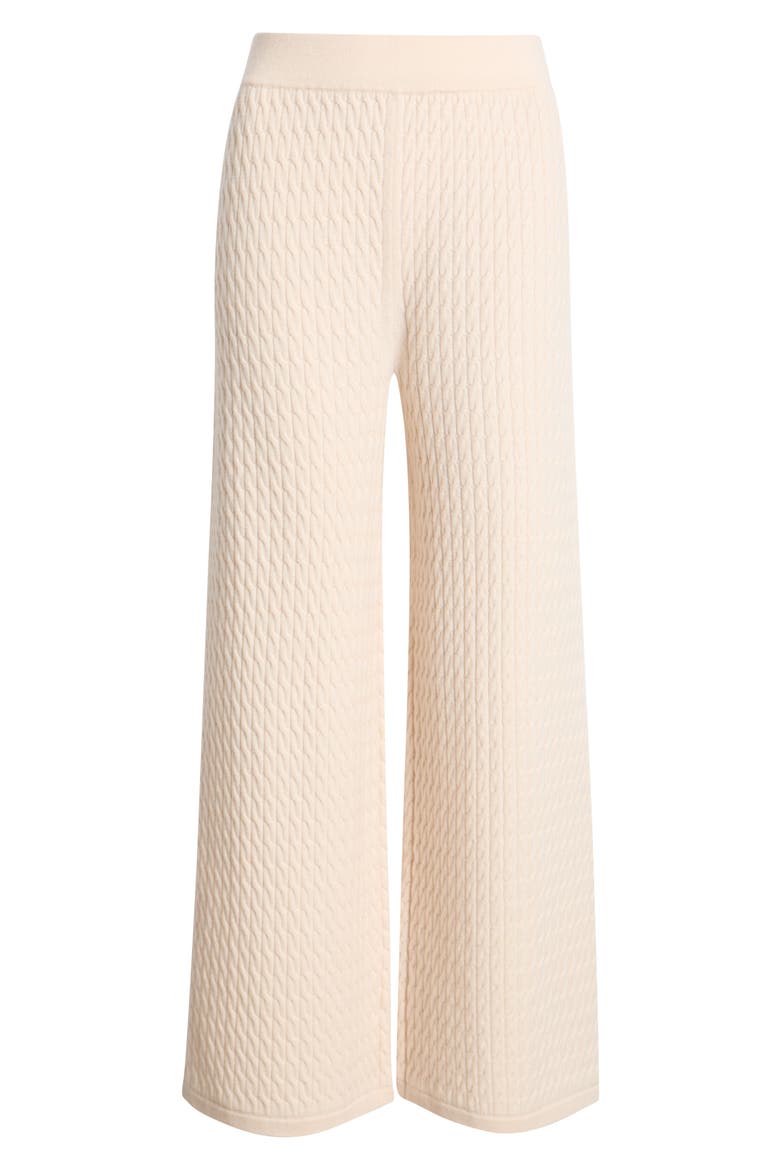 Cable Knit Wool & Cashmere Wide Leg Pants, Main, color, BEIGE BEACH