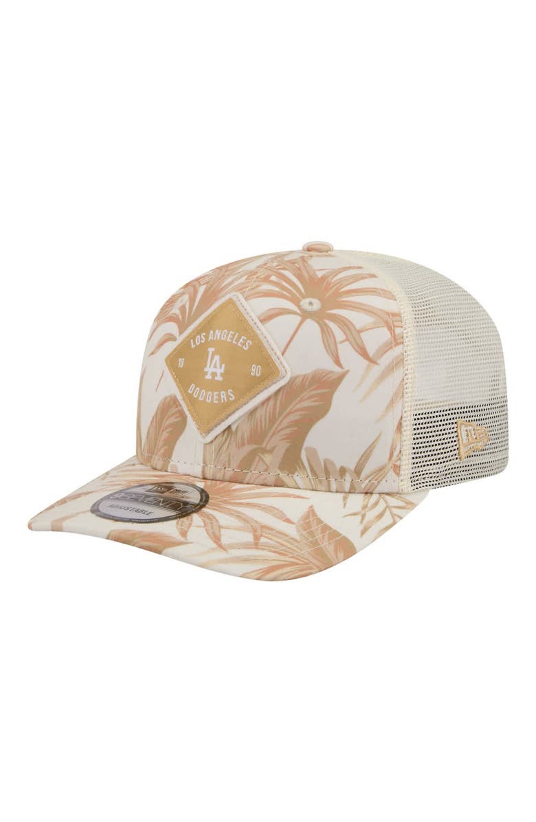 New Era Men's New Era Tan Los Angeles Dodgers Tonal Palm COOLERA 9SEVENTY Adjustable Trucker Hat, Main, color, Tan
