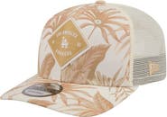 New Era Men's New Era Tan Los Angeles Dodgers Tonal Palm COOLERA 9SEVENTY Adjustable Trucker Hat