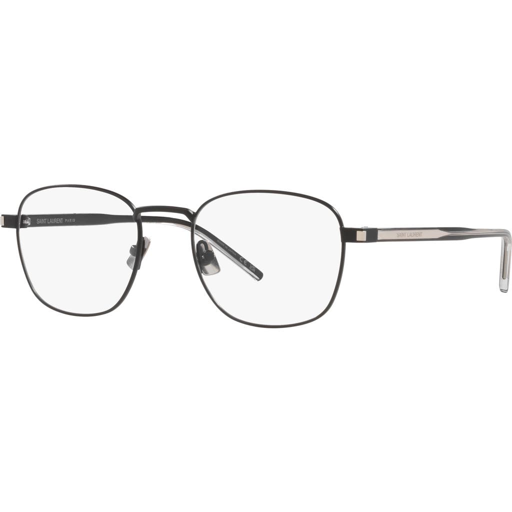 Saint Laurent 53mm Oval Optical Glasses In Black