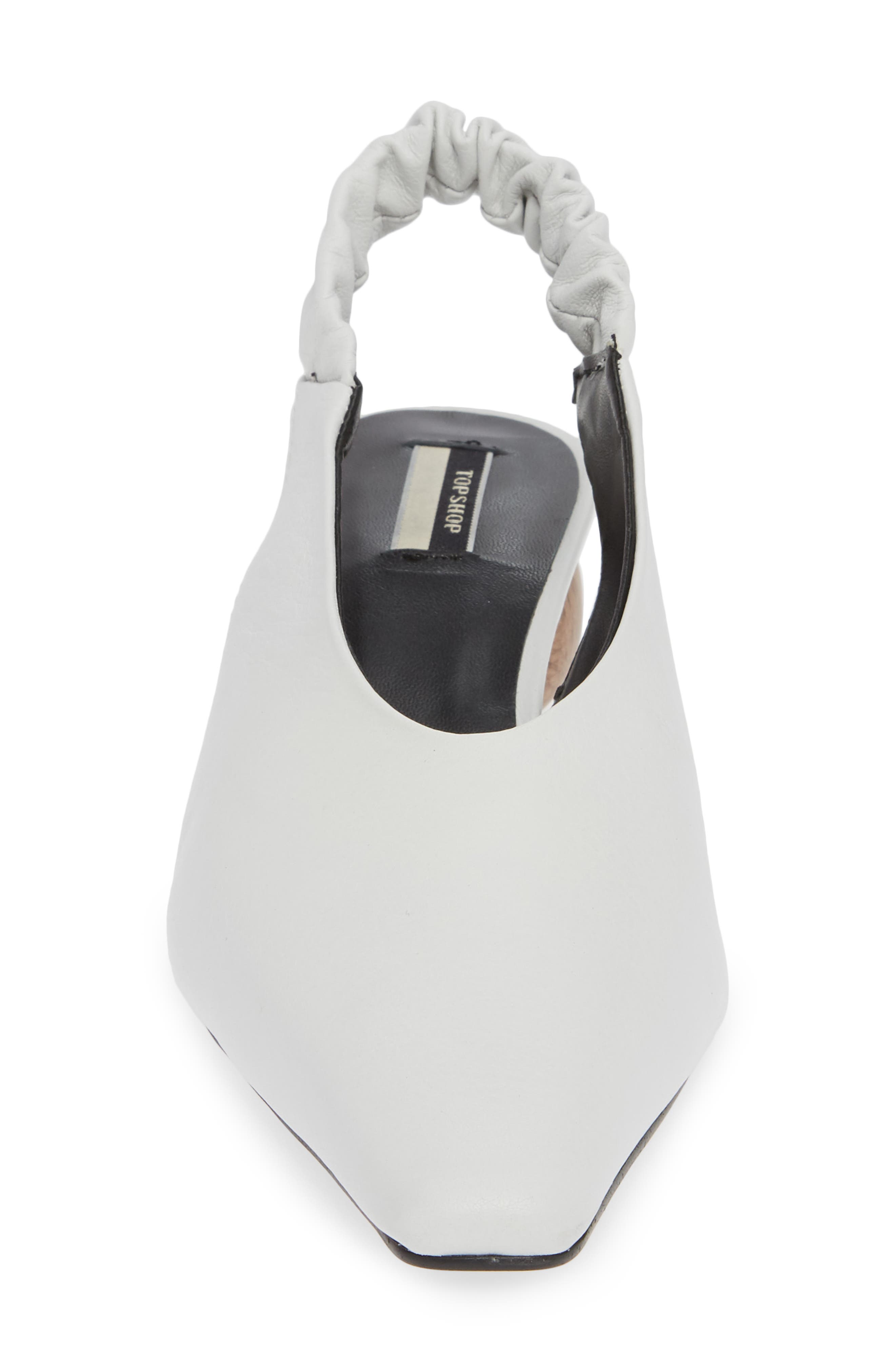 Jasper Ball Slingback Pump, Alternate, color, WHITE LEATHER