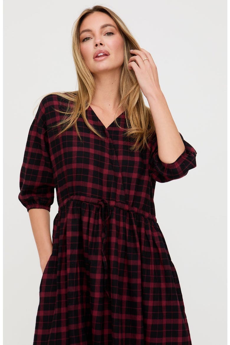 Organic Cotton Belle Dress, Alternate, color, Red