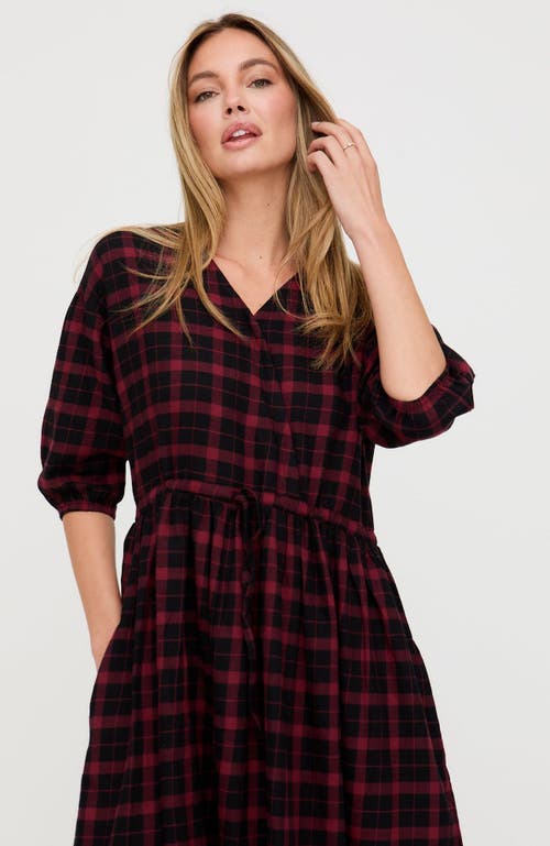 Turtledove London Organic Cotton Belle Dress In Red