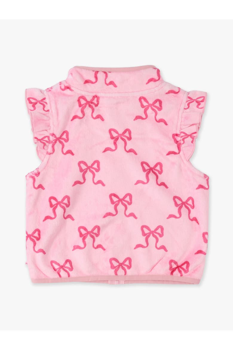 Ruffle Marshmallow Fleece Vest, Alternate, color, Hot Pink Bows