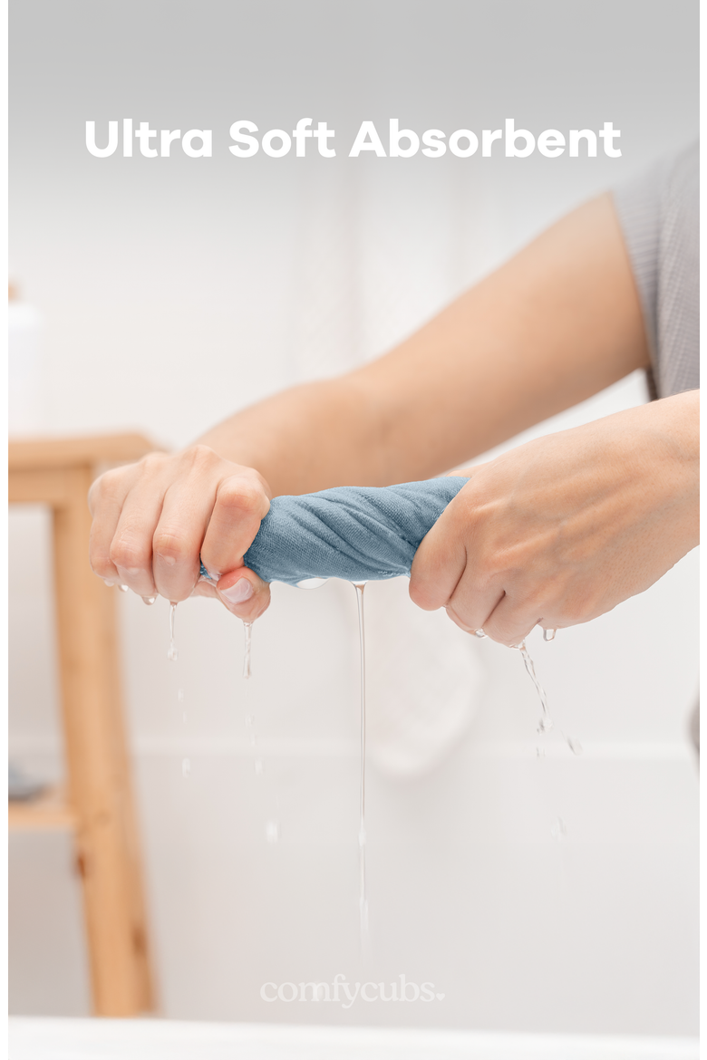 Muslin Washcloths - Pack of 10, Alternate, color, Pacific Blue