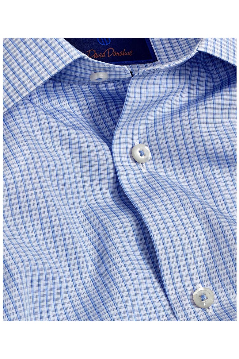 Slim Fit Poplin Check Dress Shirt, Alternate, color, BLUE/ SKY
