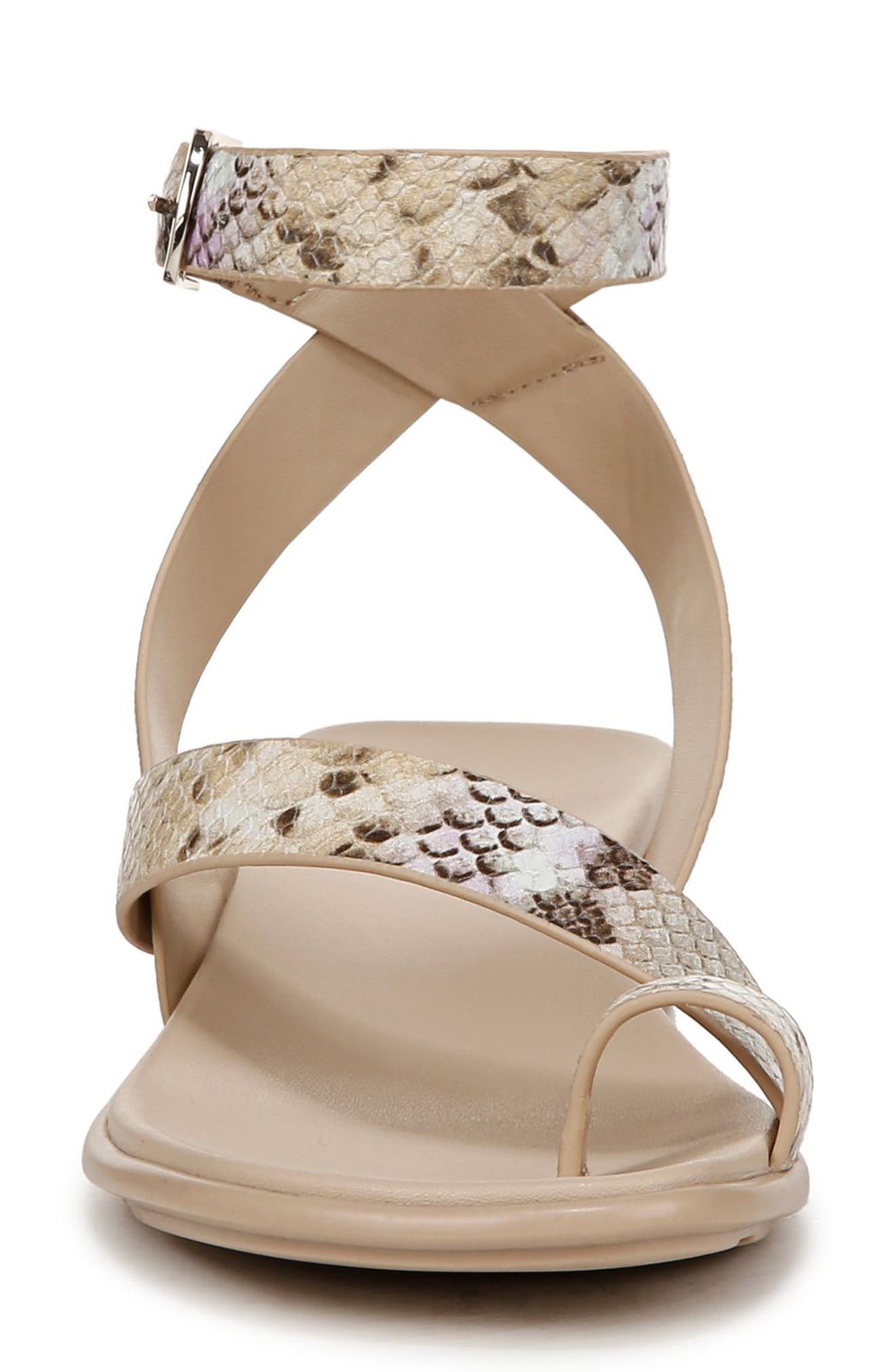 Birch Ankle Strap Sandal, Alternate, color, TAN/ LILAC SNAKE PRINT LEATHER
