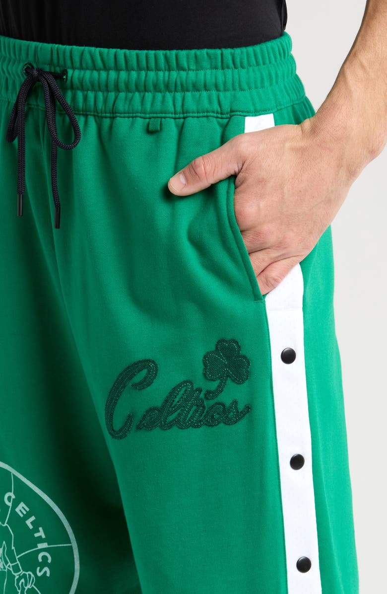 PURPLE BRAND Boston Celtics Snap-Up Cotton Graphic Track Pants, Alternate, color, 