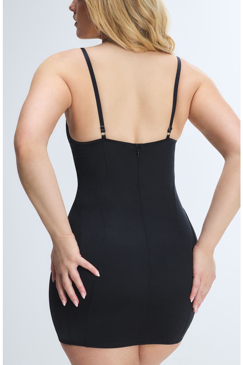 Slipper Satin Underwire Dress, Alternate, color, BLACK CAVIAR