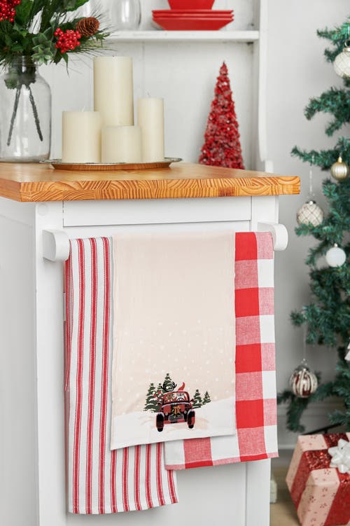 C & F Home C&f Home 27" X 18" Reindeer Driving Red Plaid Truck "road Trip Friends" Christmas Winter Cotton Kitc In Multi