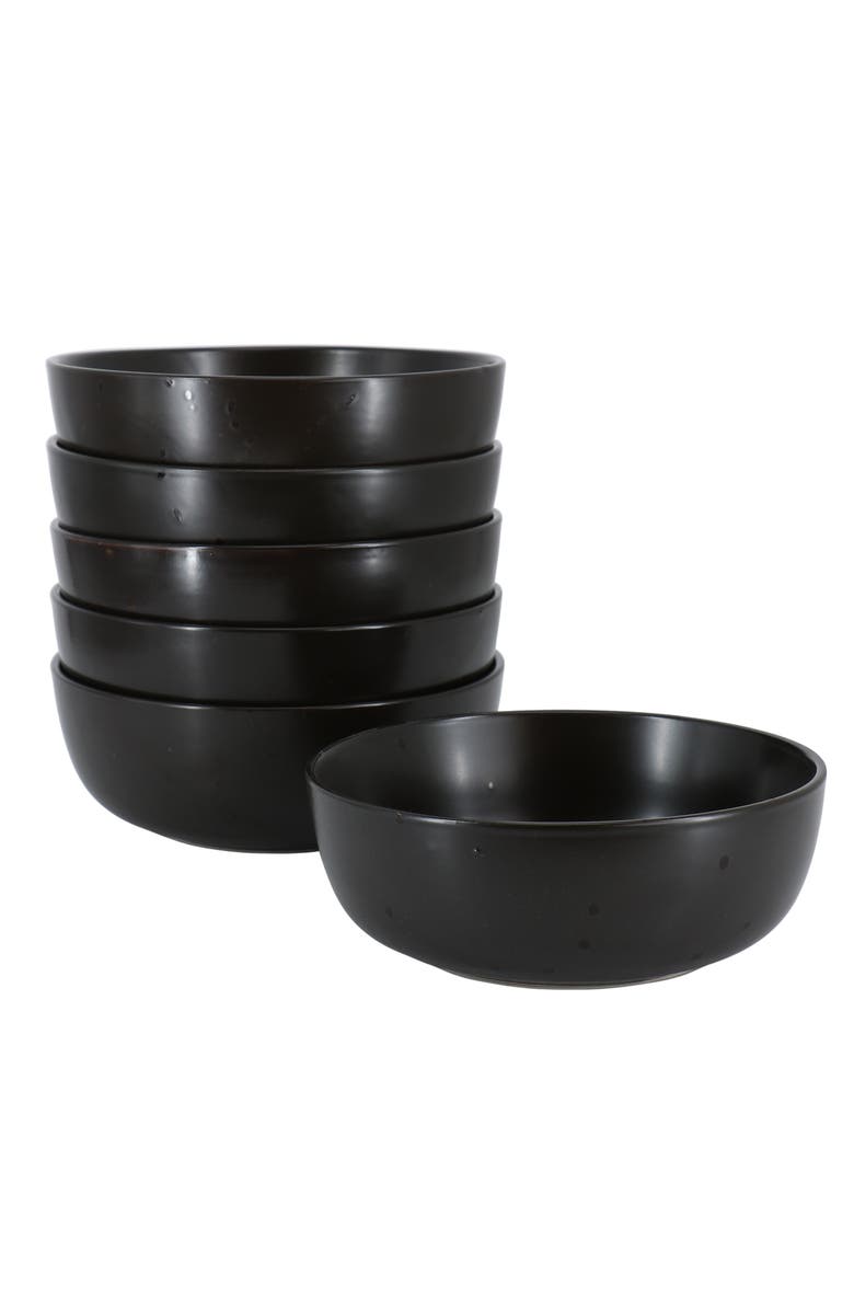 Studio 3B Mio Modern Coupe 6 piece 6.5in Round Stoneware Bowl Set, Main, color, Pepper