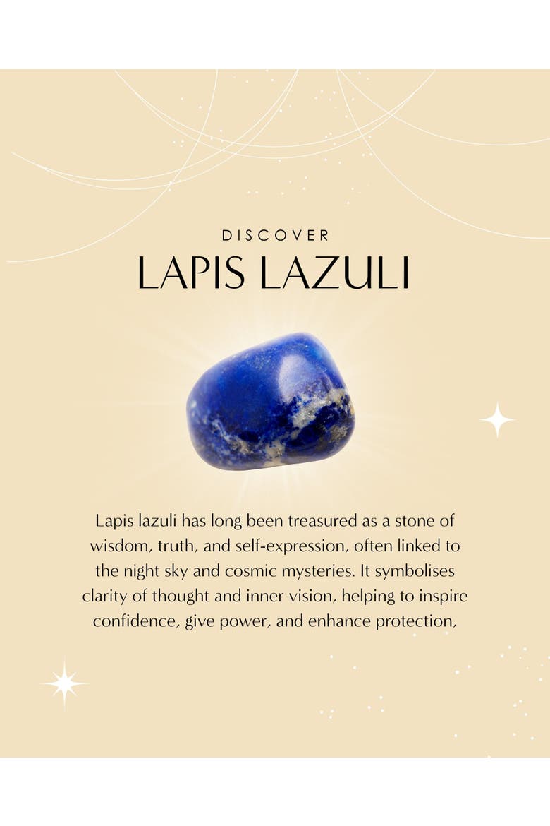 Lapis Moon Rotating Pendant Necklace, Alternate, color, Gold