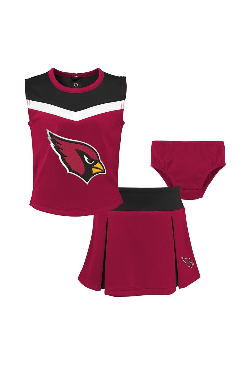 Outerstuff Girls Toddler Cardinal Arizona Cardinals Spirit Cheer Two-Piece Cheerleader Set with Bloomers, Main, color, Cardinal