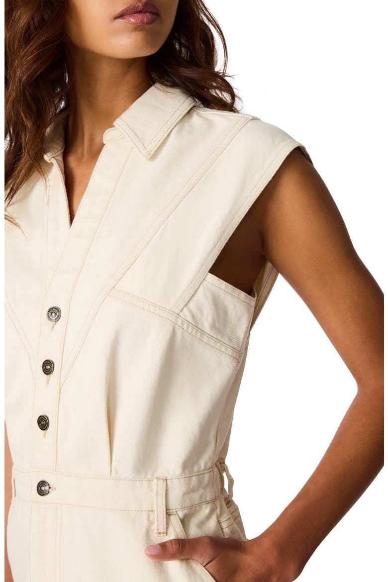 Felicite Cotton Denim Mini Shirtdress, Alternate, color, NATURAL