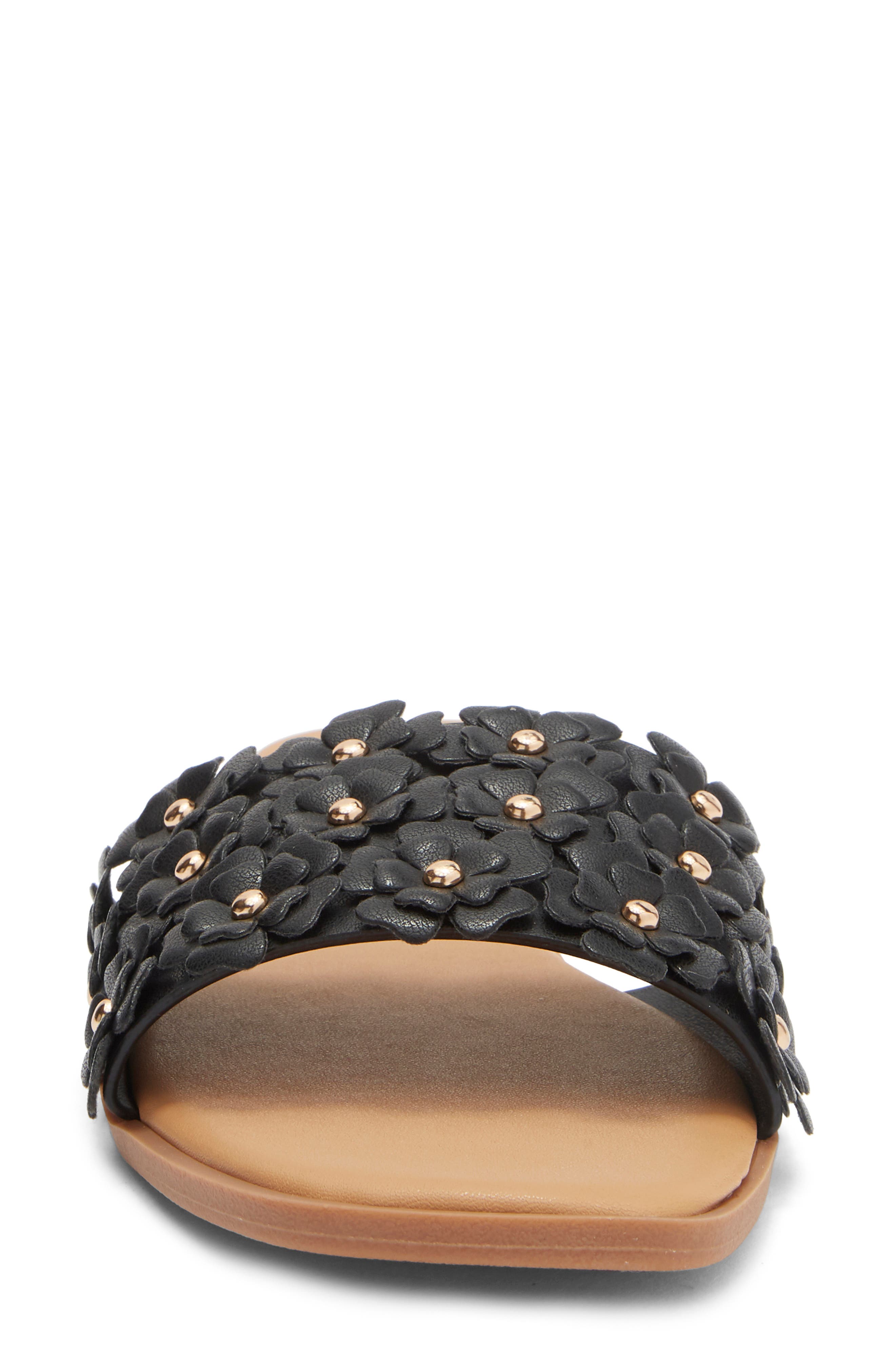 TOP MODA Autumn Slide Sandal, Alternate, color, Black Pu