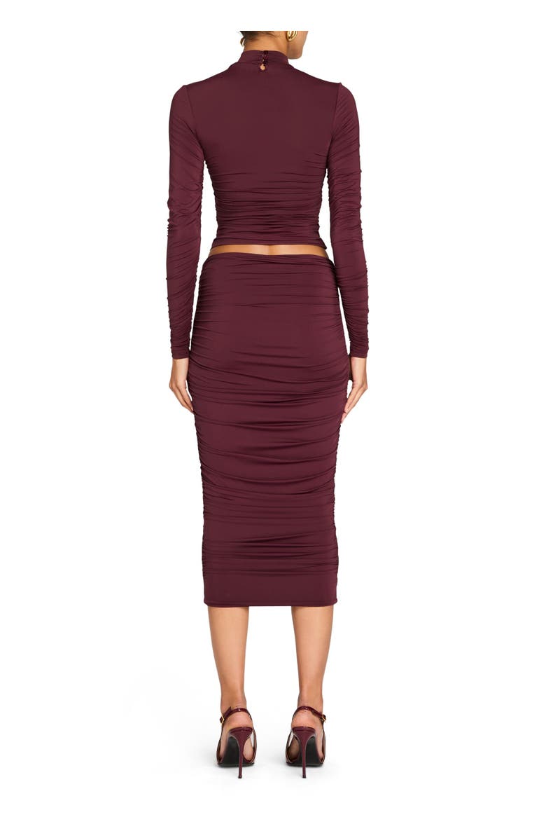 SER.O.YA Darcy Mid Rise Ruched Midi Skirt, Alternate, color, 