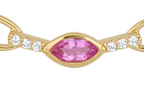 Bony Levy El Mar Diamond & Pink Sapphire Pendant Necklace In 18k Yellow Gold