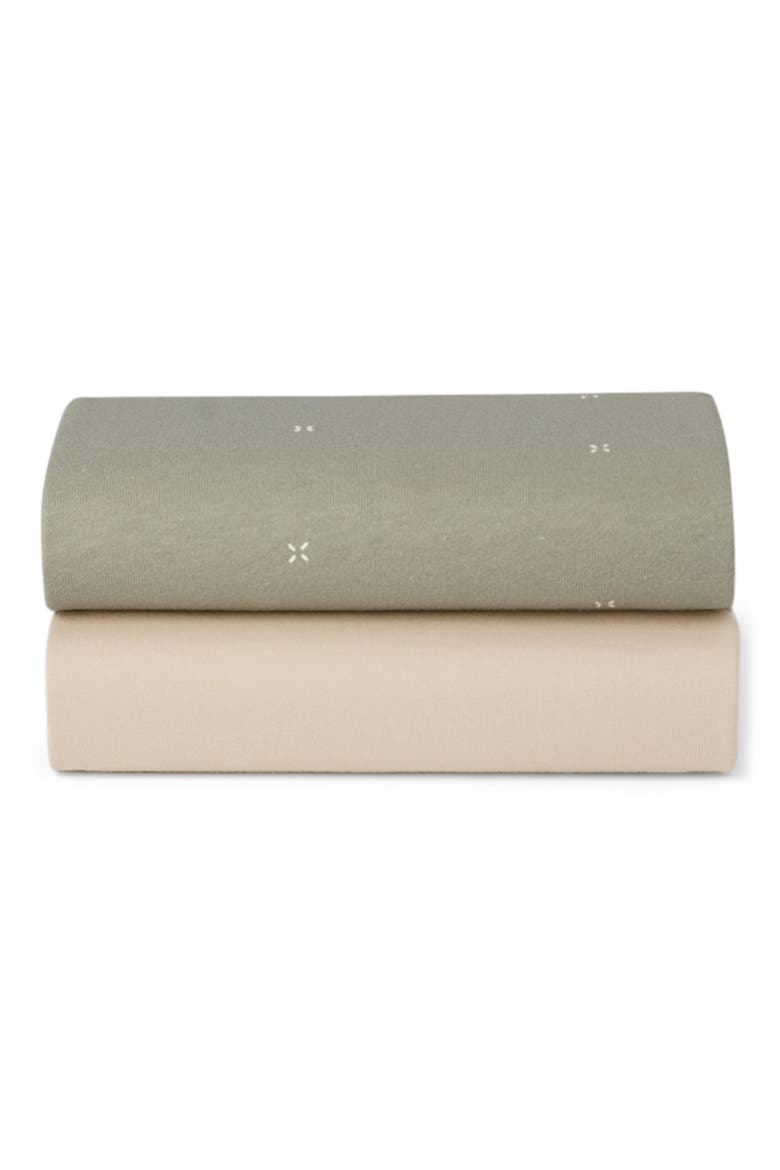 Pack of 2 Assorted Crib Sheets, Main, color, SAGE/ CROSS