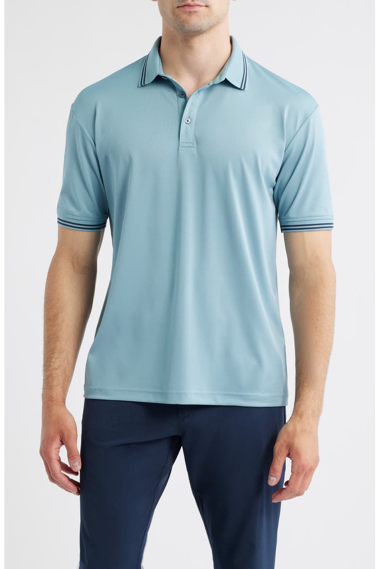 Thatcher Tipped Performance Polo, Main, color, SLATE