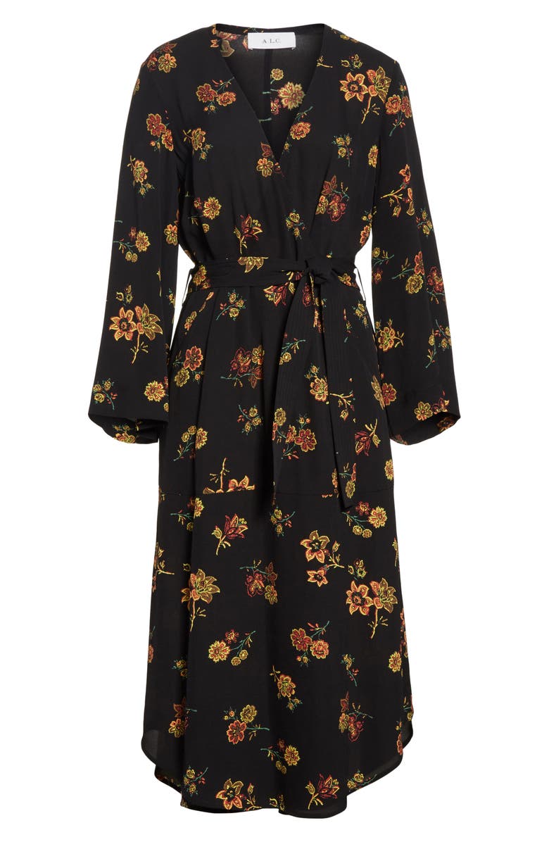 A.L.C. Wilma Silk Wrap Dress, Alternate, color, 